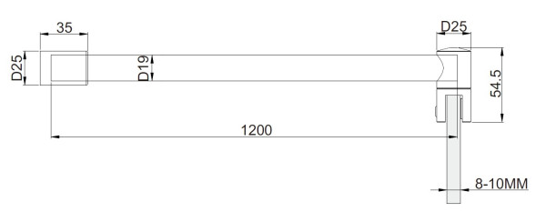 Preview: Stabilisierungsstange für BELLAGIO Glas-Wand rund
